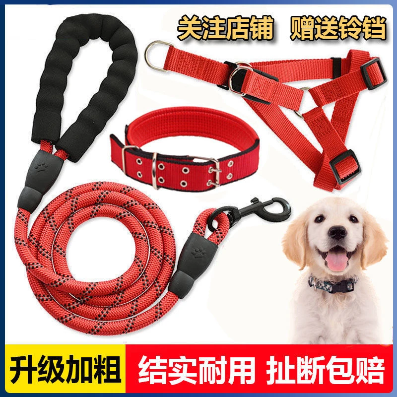 【西藏包邮】加长狗狗牵引绳狗绳狗项圈遛狗泰迪金毛宠物大型中型