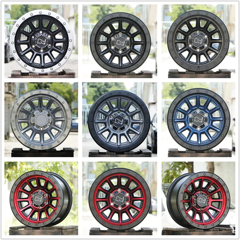 黑犀牛负值越野轮毂17寸坦克300长城炮霸道牧马人BJ40烈马坦途