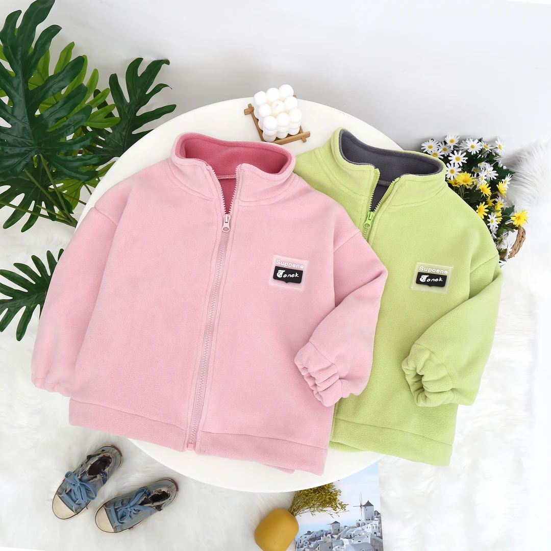 2024新款奥绒儿童外套春秋冬新款双面中大童男女童休闲毛绒上衣