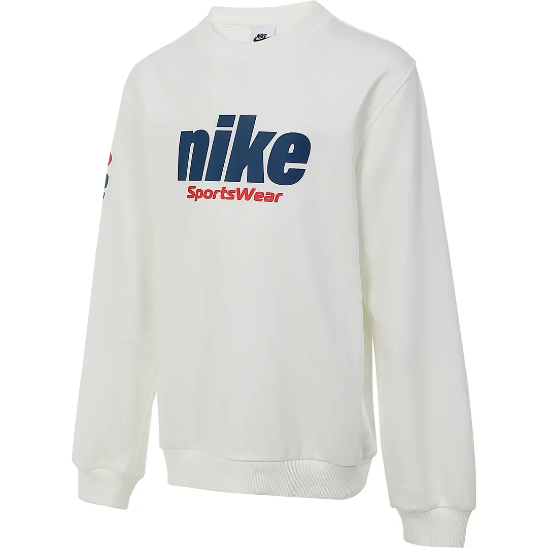 NIKE/耐克大童美式复古NSWCLUBFLCCREWGCEL针织套头衫HQ3744-133
