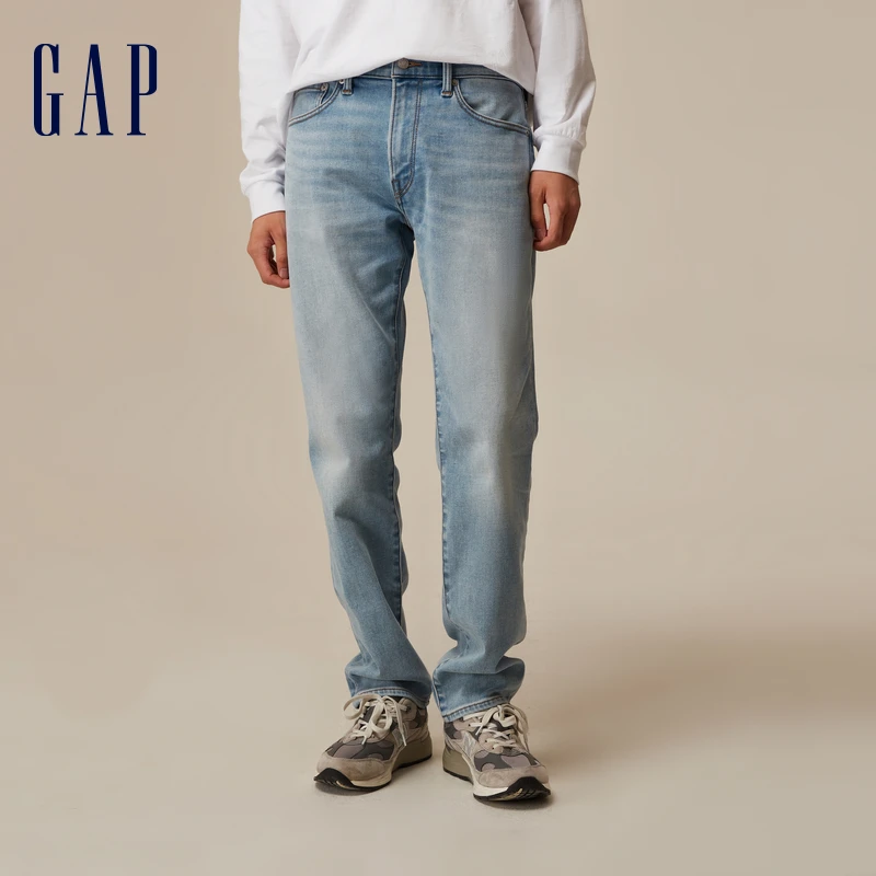 Gap男装秋季2023新款时尚复古水洗休闲牛仔裤819798潮流直筒长裤