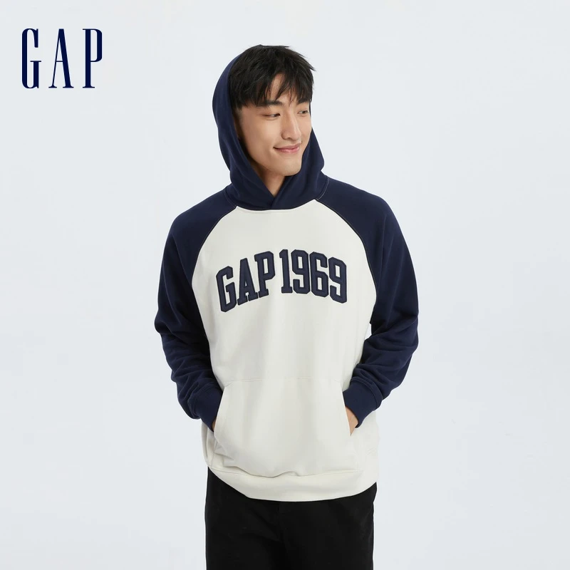gap2023款宽松法式圈织软卫衣760405运动连帽衫春日休闲风
