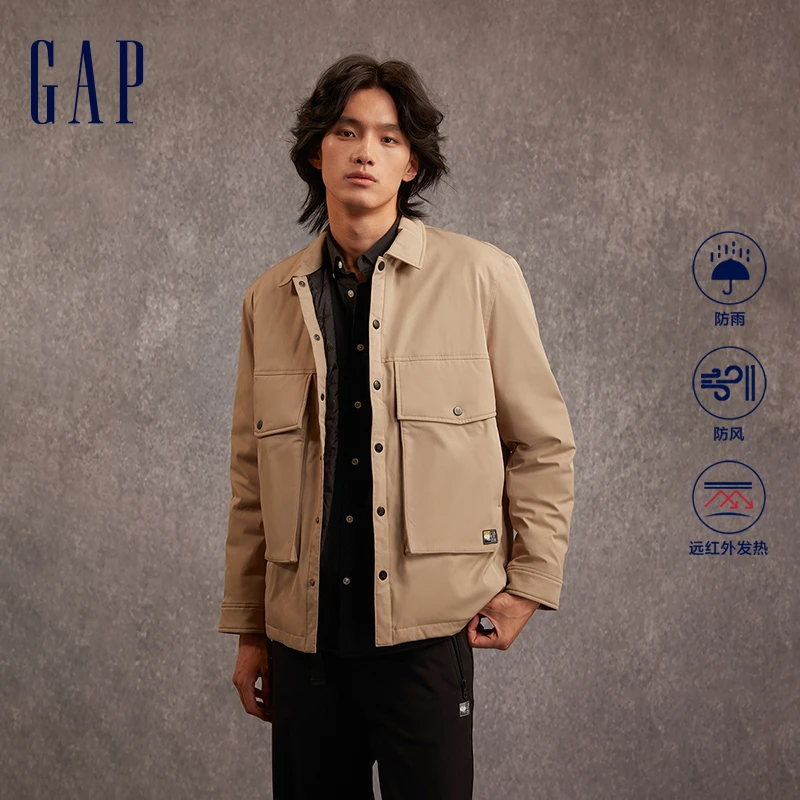 gap男女装LOGO防风发热保暖羽绒服工装外套时尚户外休闲720805