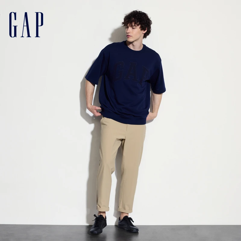 Gap男女装2024夏季新款法式圈织柔软字母logo短袖T恤上衣 465539