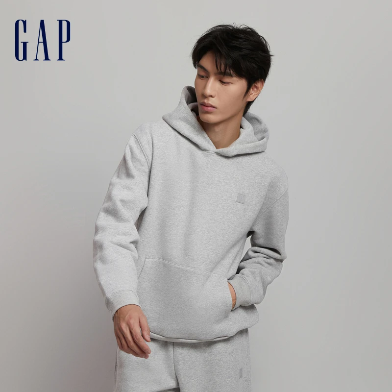gap男女装碳素软磨抓绒卫衣连帽衫春日休闲风807077