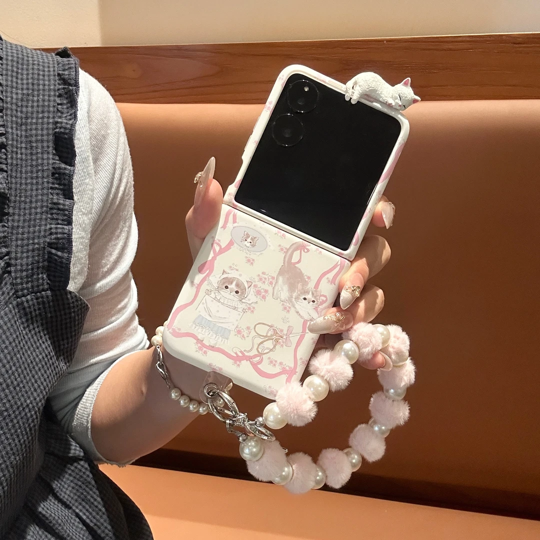 适用小米mixflip折叠荣耀magicvflip手机壳可爱少女猫咪网红防摔