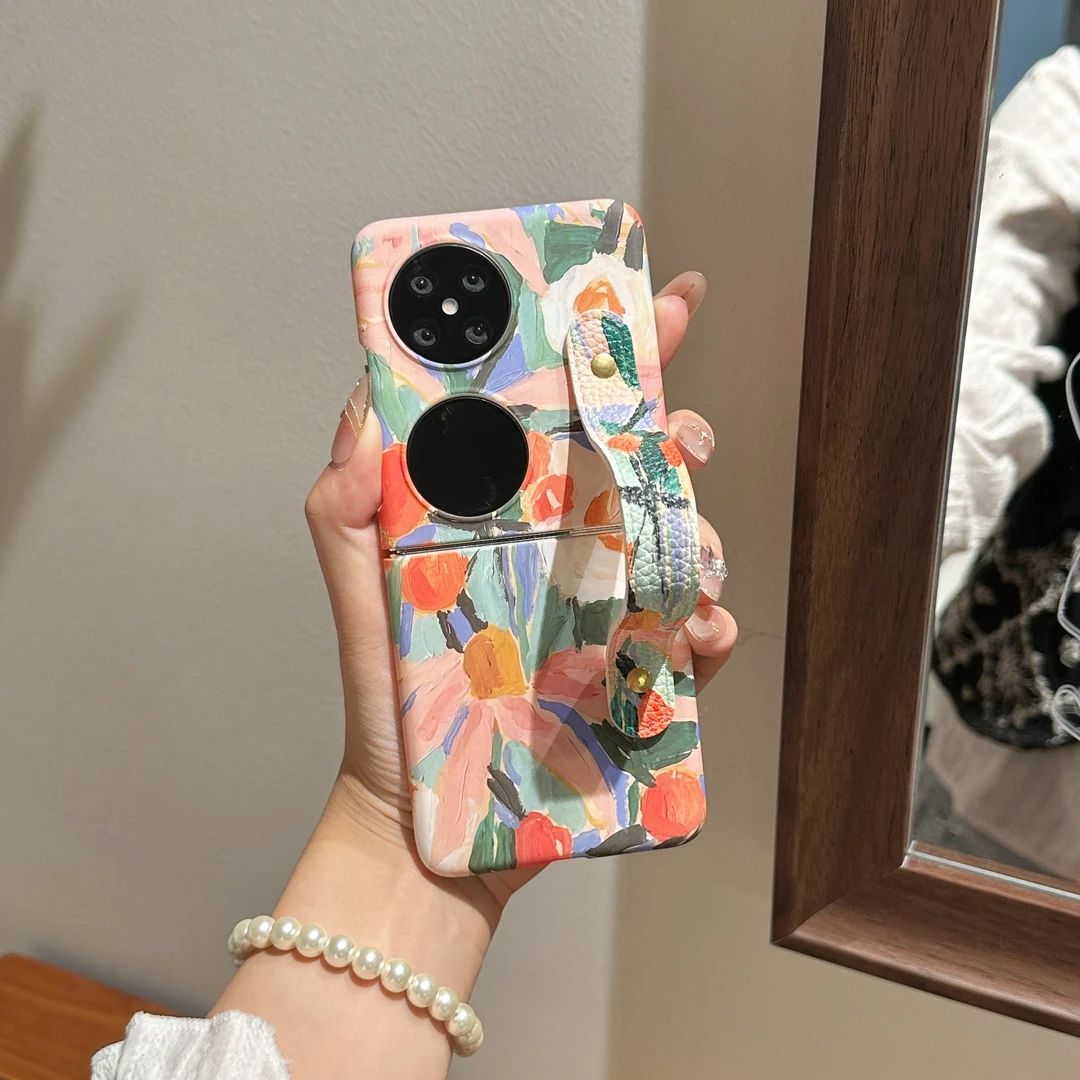 适用华为pocket2折叠oppon3flip手机壳创意腕带三星配件zlip6