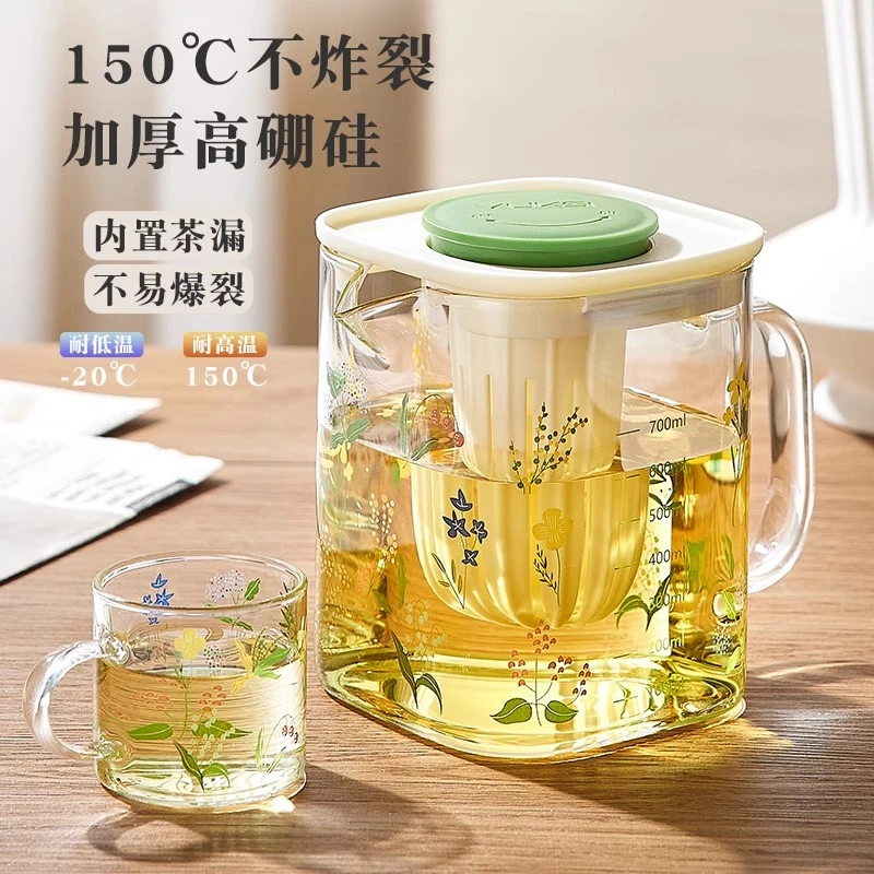 玻璃冷水壶耐高温泡茶壶家用储水凉白开水杯大容量客厅凉水壶