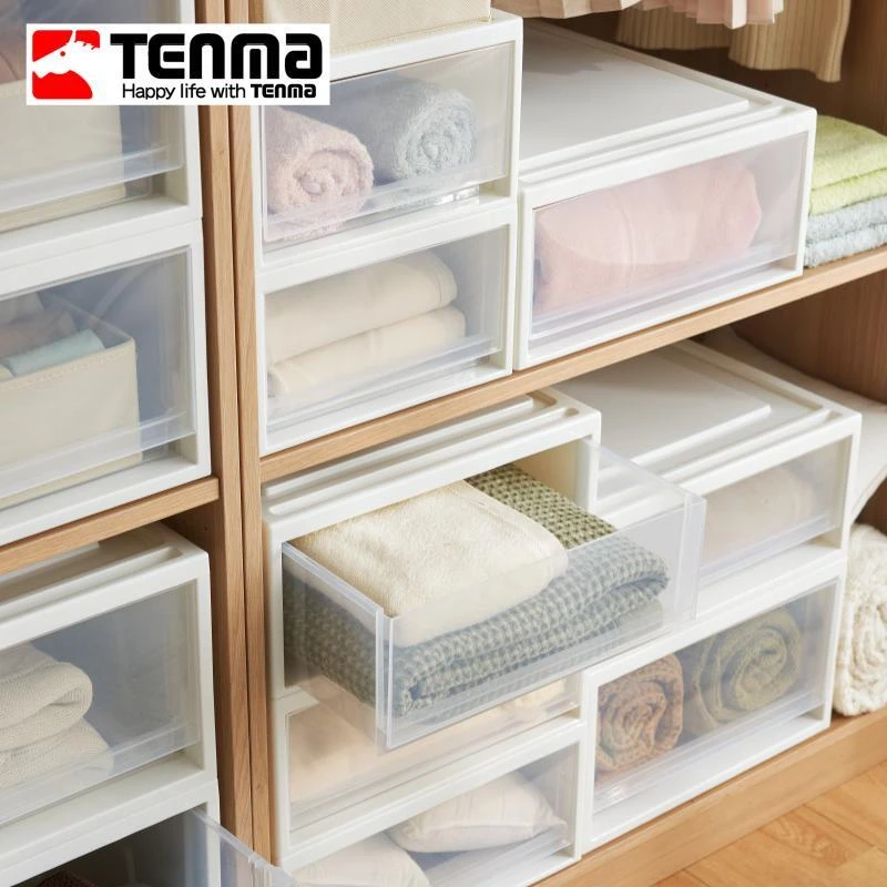 TENMAFemine抽屉柜收纳盒衣柜收纳家用抽屉式透明贴身衣物收纳箱