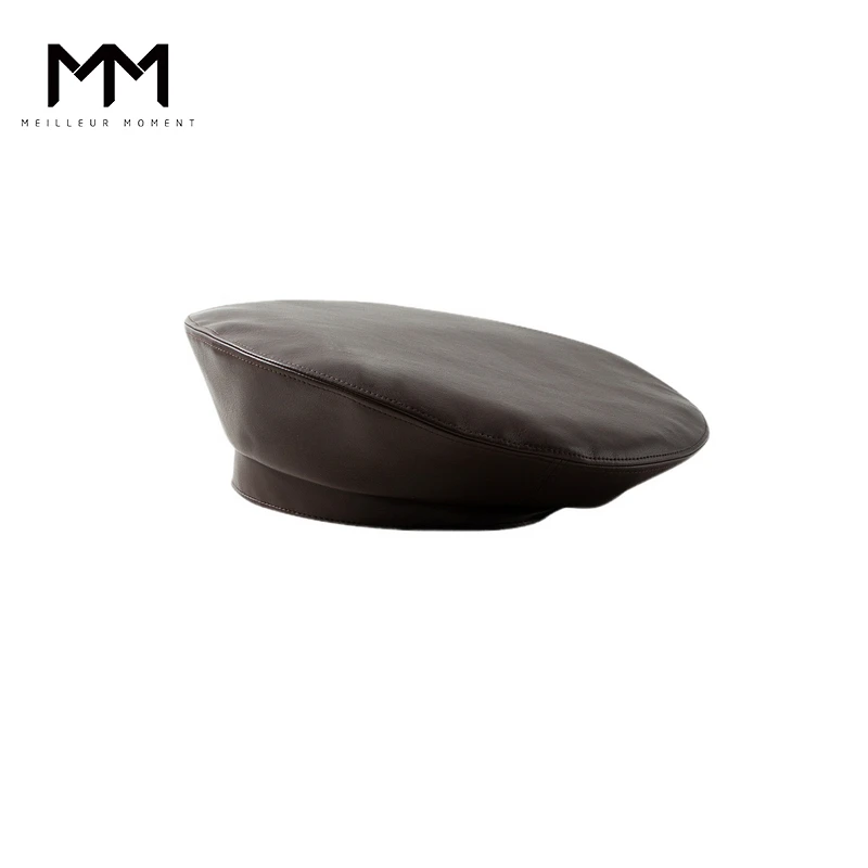 MM麦檬秋冬时尚新品棕色百搭贝雷帽5FA9M0042