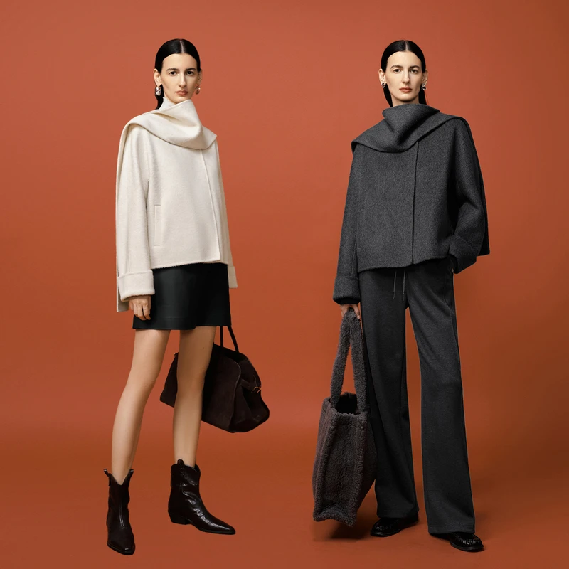 【欧若风】MM麦檬商场同款新品骆驼绒羊毛毛呢大衣外套5FA170441