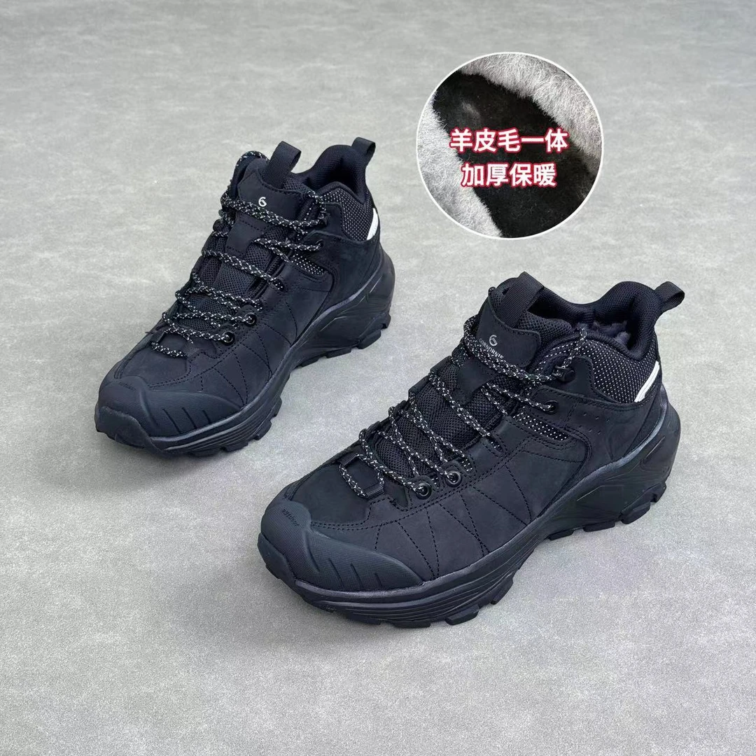 进口皮毛一体！意大利头层牛皮防泼水保暖户外登山鞋  棉鞋