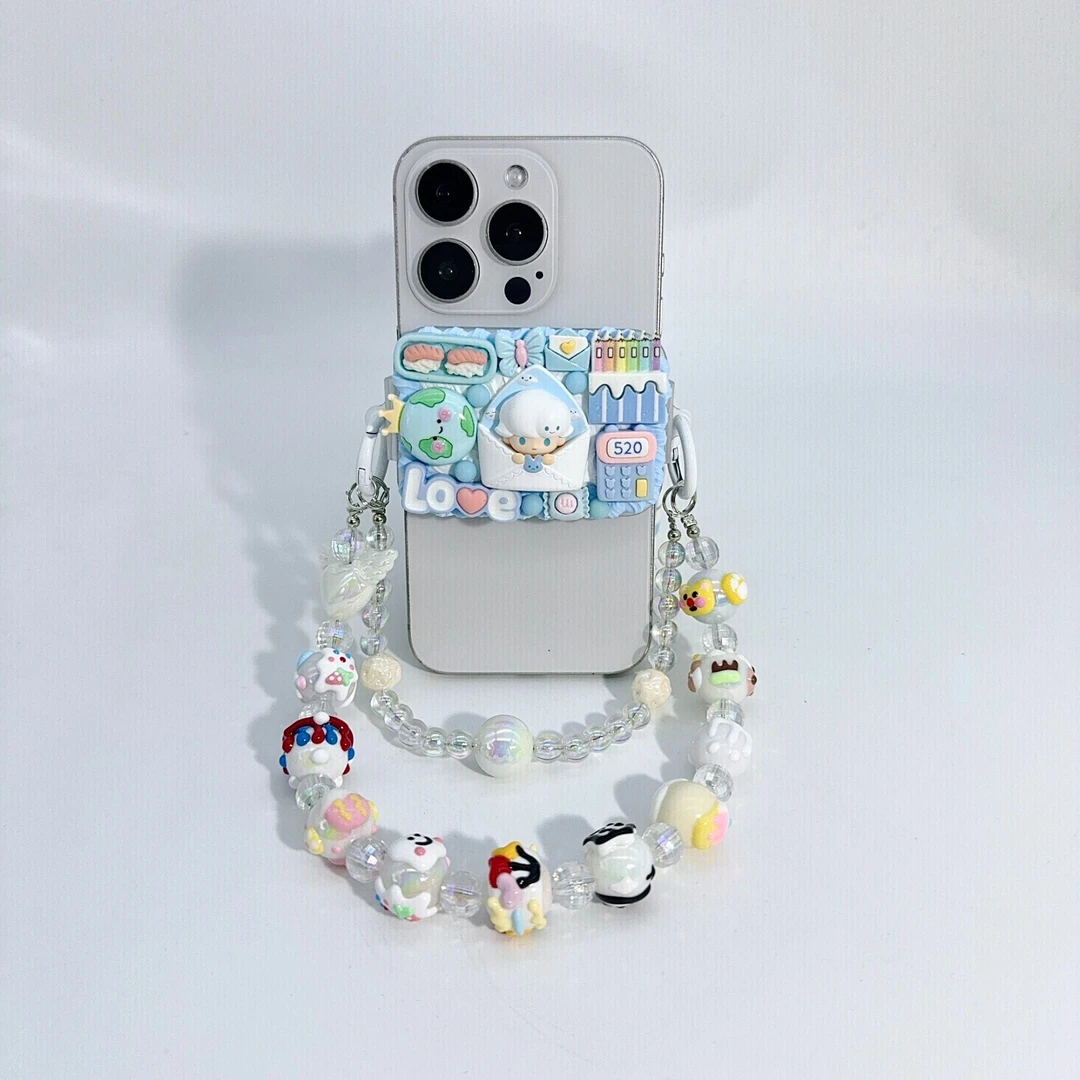 萌粒手机背夹 手工DIY奶油胶 创意礼品