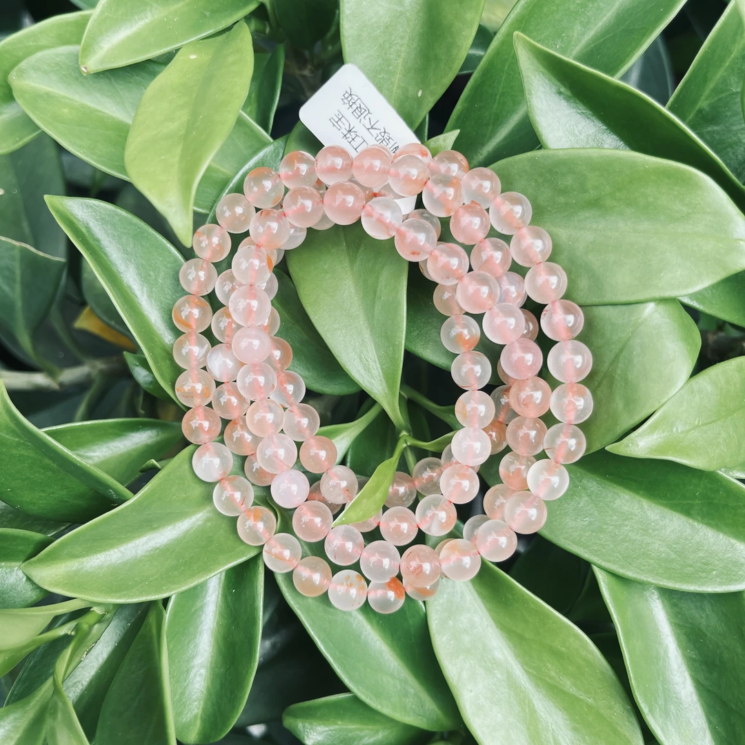 川料南红玛瑙冰飘多圈手串女款气质时尚百搭冰透多样性素圈珠珠