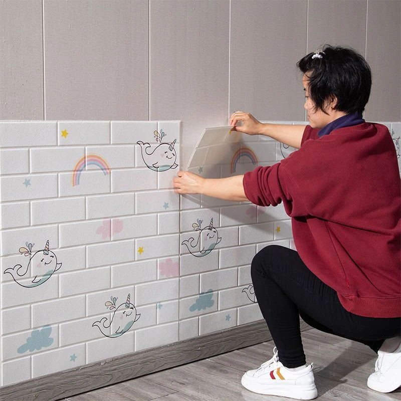 墙纸自粘卧室温馨3d立体墙贴壁纸背景墙面泡沫砖装饰防水防潮贴纸
