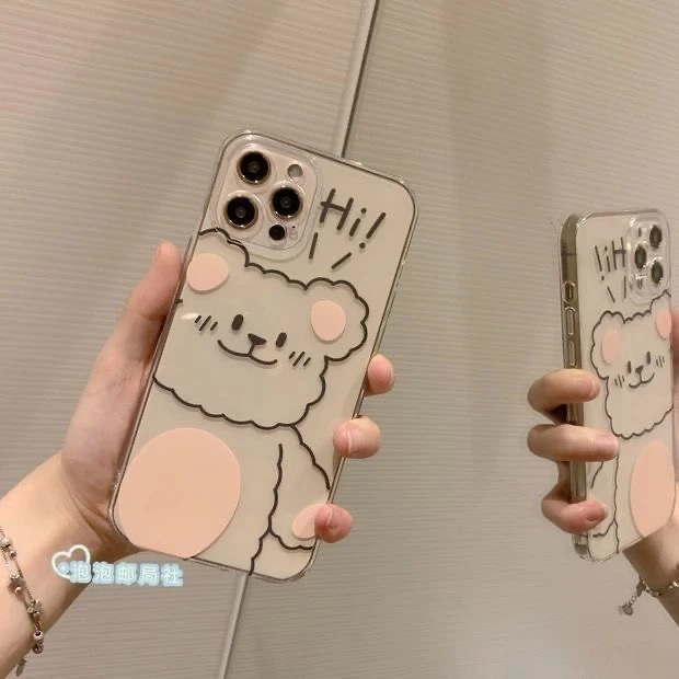 微笑HI熊适用iPhone15promax/14手机壳13女12华为/vivo/小米/oppo
