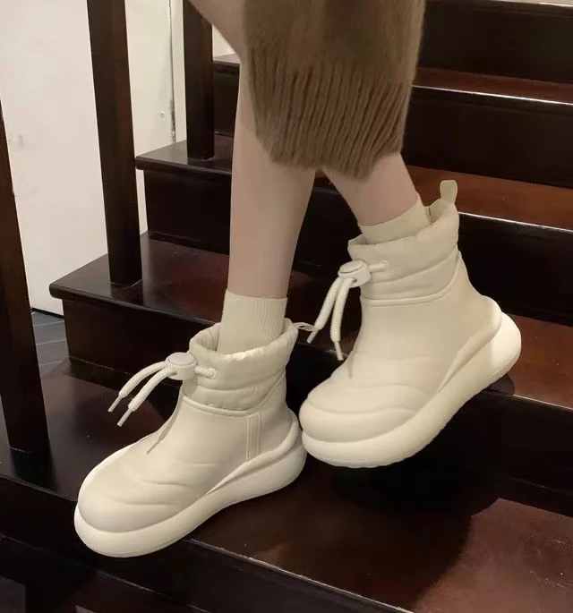 【唯品专属】10105-1厚底大头雪地靴女保暖棉鞋新款加绒面包鞋冬季