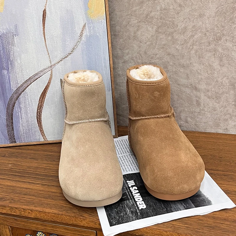 【唯品专属】13084-03冬季新款雪地靴一脚蹬舒适保暖棉鞋