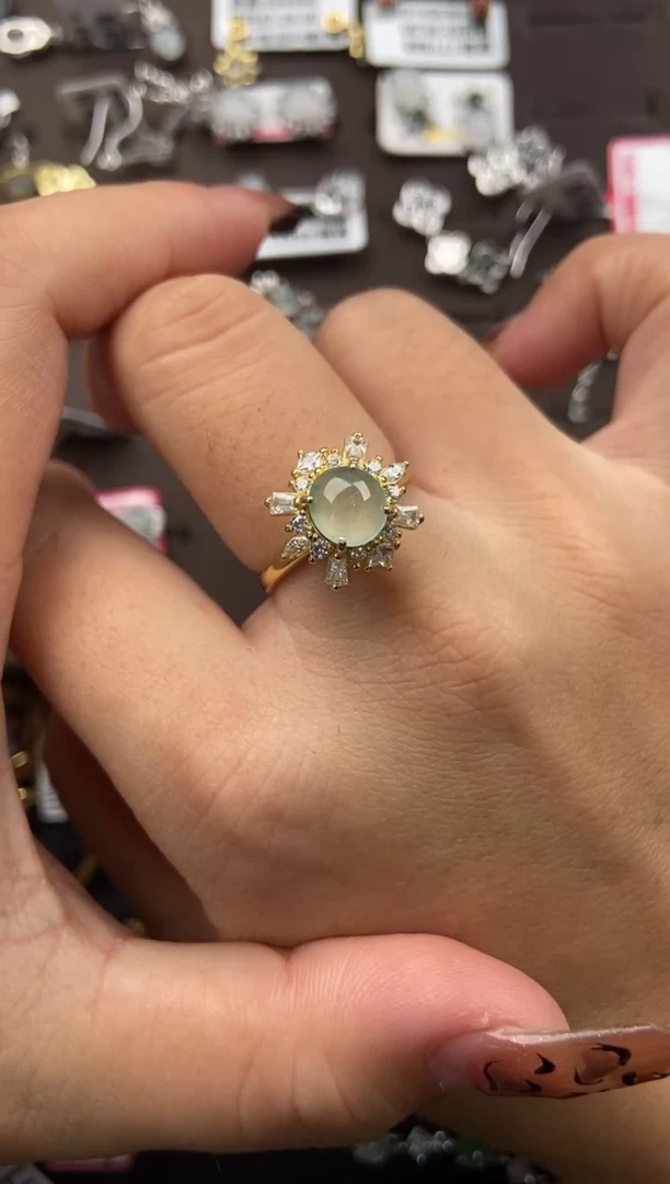 【闪购商品】翡翠戒指银S925镶嵌222222---4