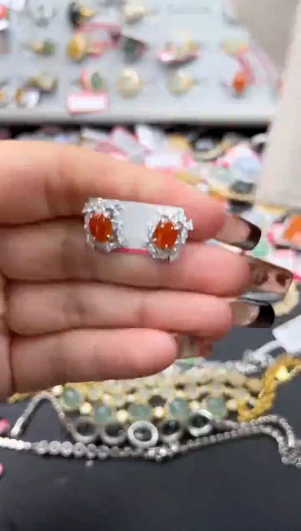 【闪购商品】翡翠戒指银S925镶嵌22222--8