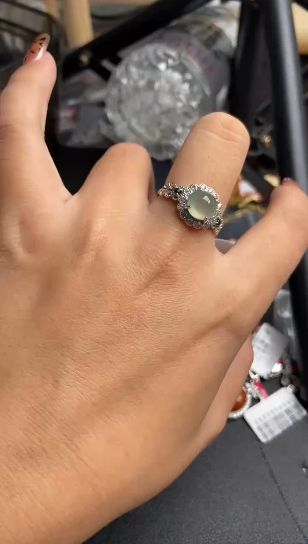 【闪购商品】翡翠戒指银S925镶嵌22222----6