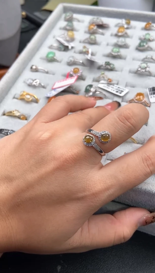 【闪购商品】翡翠戒指银S925镶嵌55555-1