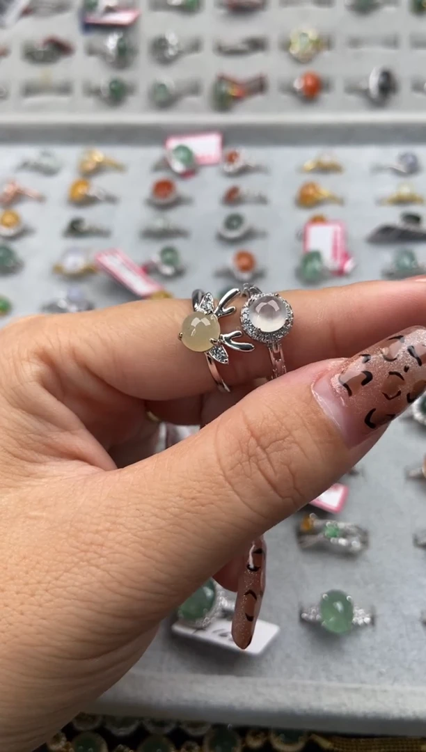 【闪购商品】翡翠戒指银S925镶嵌444444--7