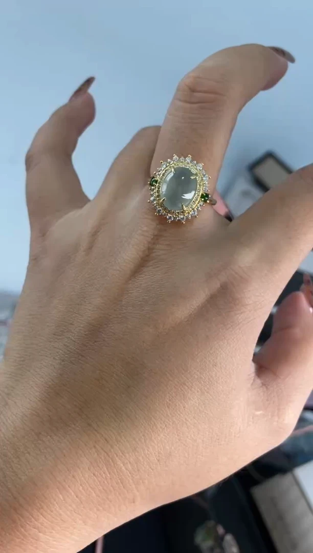 【闪购商品】翡翠戒指银S925镶嵌555555-2