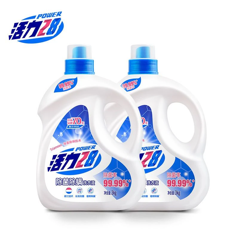 活力28除菌除螨洗衣液3kg正品香味持久留香深层去污柔顺家庭装