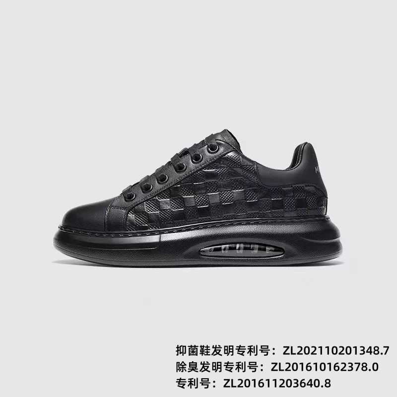 【真皮男鞋】靰鞡草W9998时尚2023新款透气软底休闲鞋气垫潮流鞋