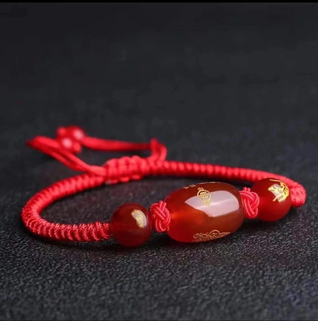 非金属布艺手链 2024手工编织情侣男女款生肖红绳岁岁手链红色ins