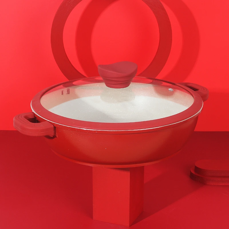 【母婴级】火山岩不粘锅多功能锅海鲜锅28cm【直播-专属】