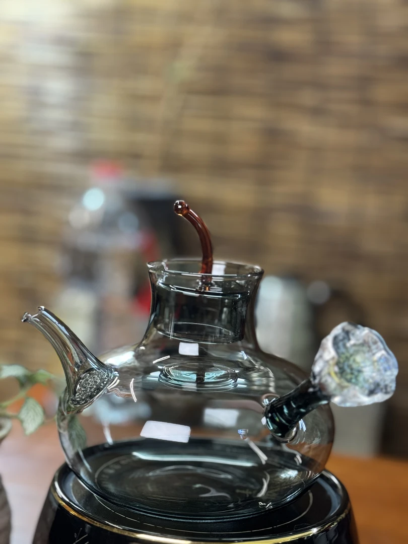 精品原色玻璃壶高级灰耐高温玻璃器皿泡壶耐热过滤匠灶堂创意