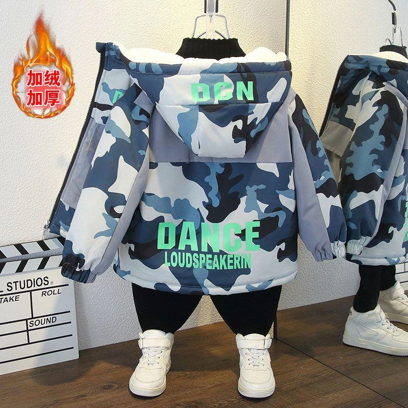 外套2023新款秋冬季加绒加厚冲锋衣男女宝宝帅气儿童秋款派克D81