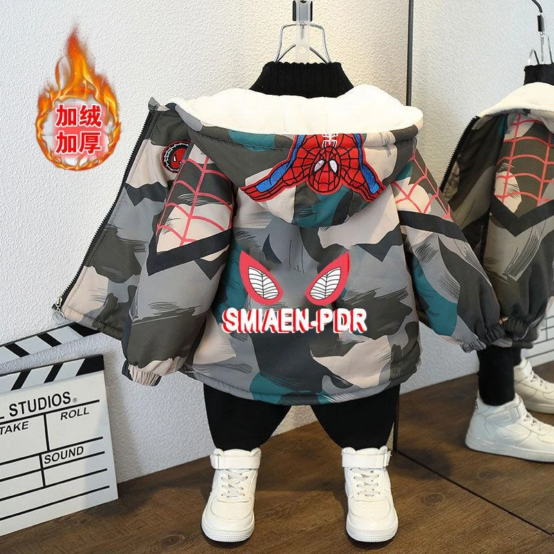 儿童冬装加绒棉服男童女童宝宝秋冬季加厚外出棉袄加绒外套上D81