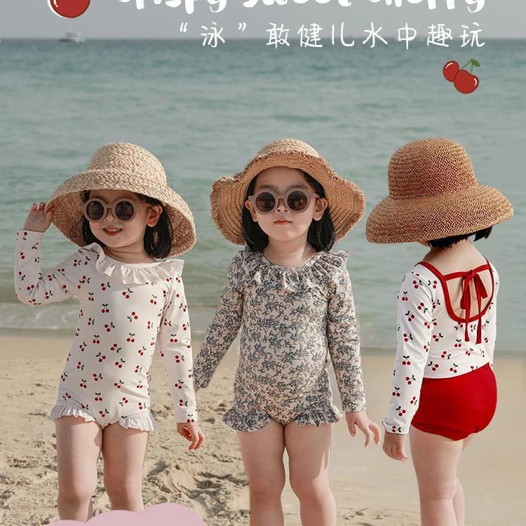 女童可爱卡通游泳衣女宝宝2023夏季露背连体泳衣儿童外出沙滩D72