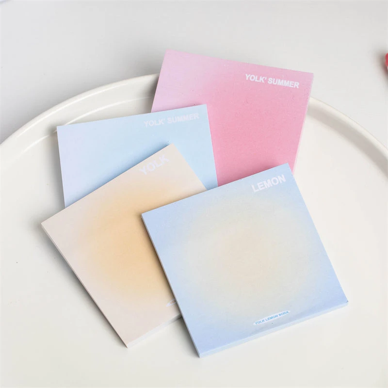 便利贴ins风夏日色彩便利贴批发简约高颜值渐变便签纸手账记事本