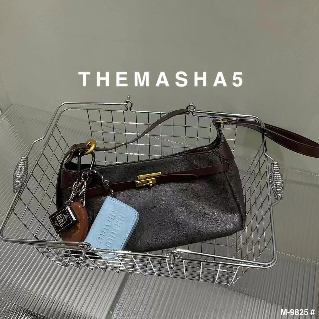 玛莎正品单肩斜挎扣子包9825