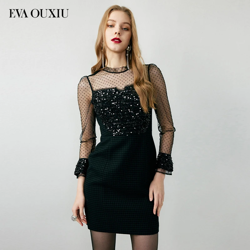 【媛媛女王专享】EVA OUXIU/伊华欧秀连衣裙42KAQ4394