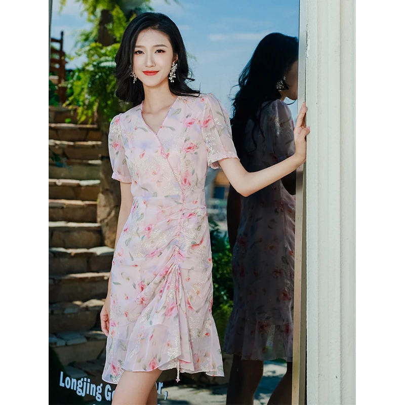 【诗语专属】EVA OUXIU/伊华欧秀连衣裙42KAQ4806