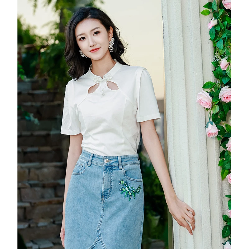 【初依专属】EVA OUXIU/伊华欧秀梭织T恤42WZT4760