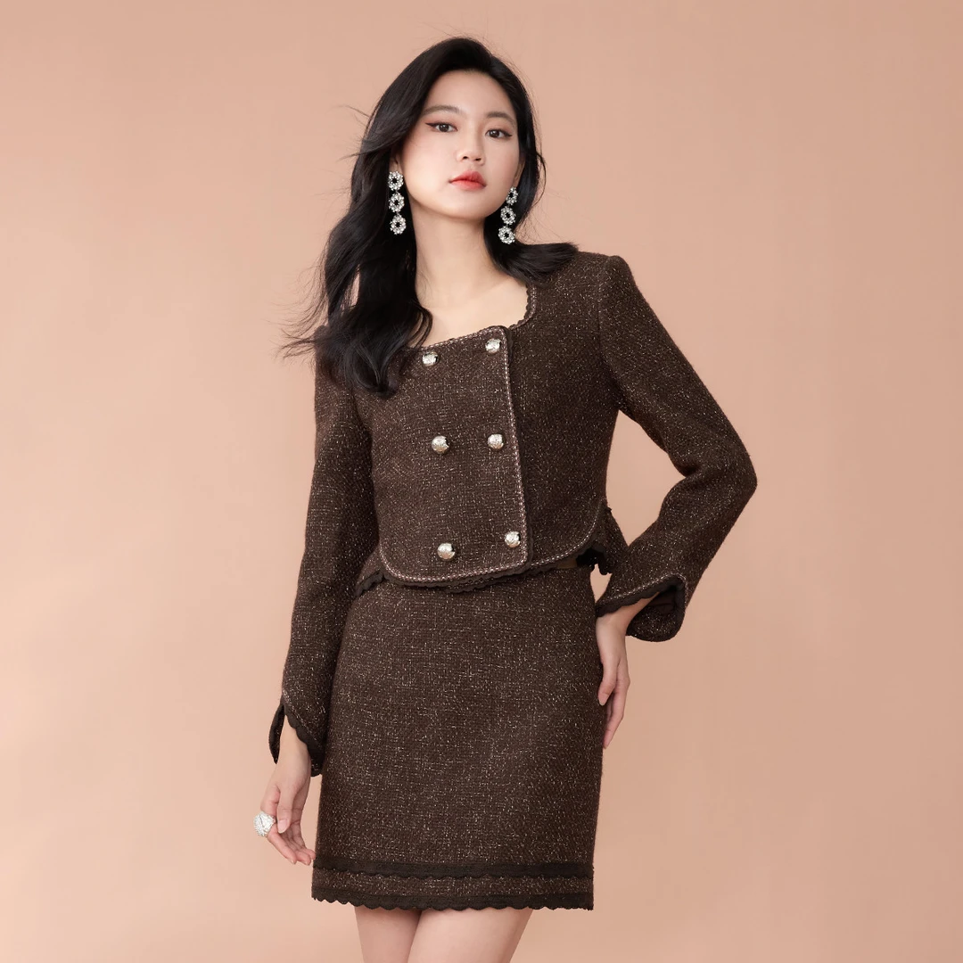 【粉丝专享】EVA OUXIU/伊华欧秀小香风套装43WTZ5118