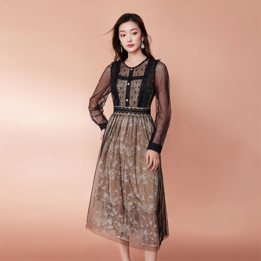 【媛媛女王专享】EVA OUXIU/伊华欧秀连衣裙430AQ3093