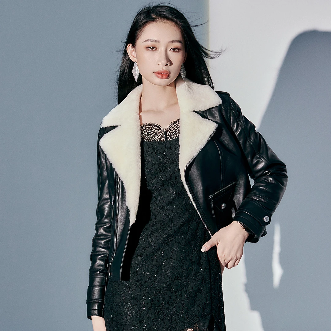 【小云总】EVA OUXIU/伊华欧秀皮衣E15PS5139