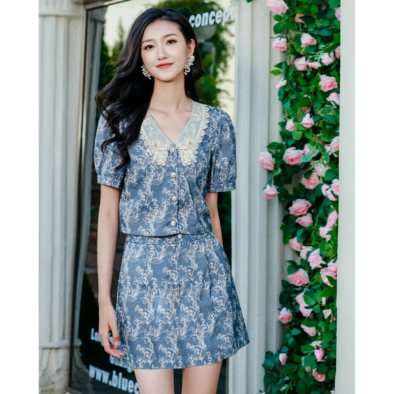 【诗语专属】EVA OUXIU/伊华欧秀牛仔套装42KTZ4811