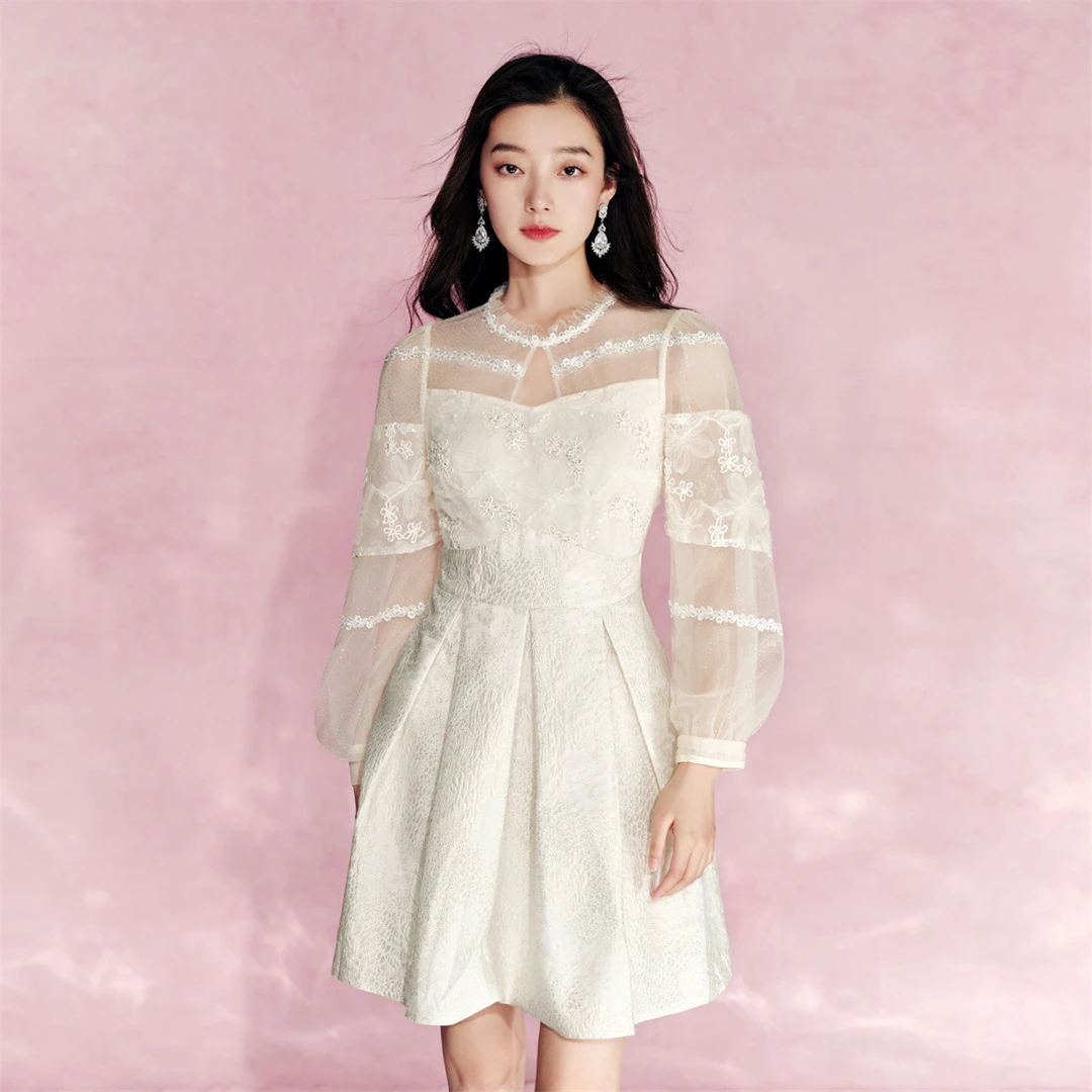 【老板娘夏天】EVA OUXIU/伊华欧秀千金风连衣裙430AQ3476