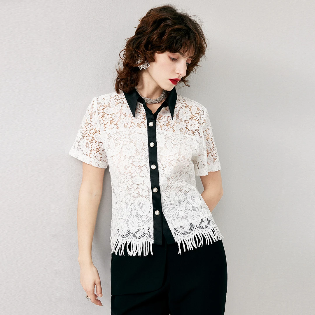 【许半夏推荐】EVA OUXIU/伊华欧秀衬衫E32AC0194