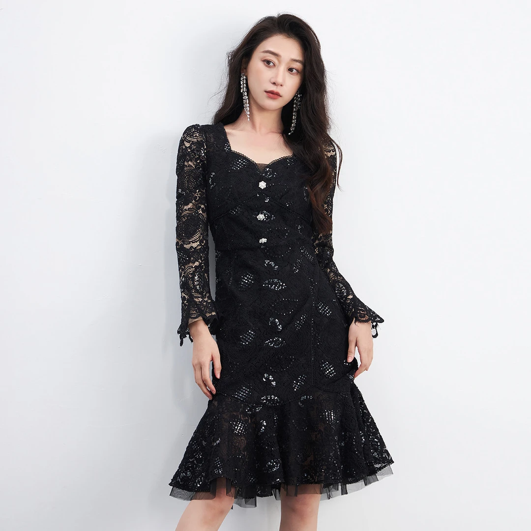 【达人专属】EVA OUXIU/伊华欧秀连衣裙45KAQ5551