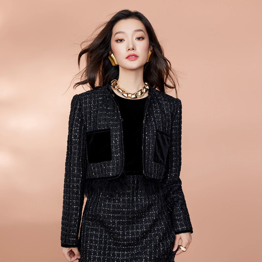 【诗语专属】EVA OUXIU/伊华欧秀千金风短外套E35AS1067