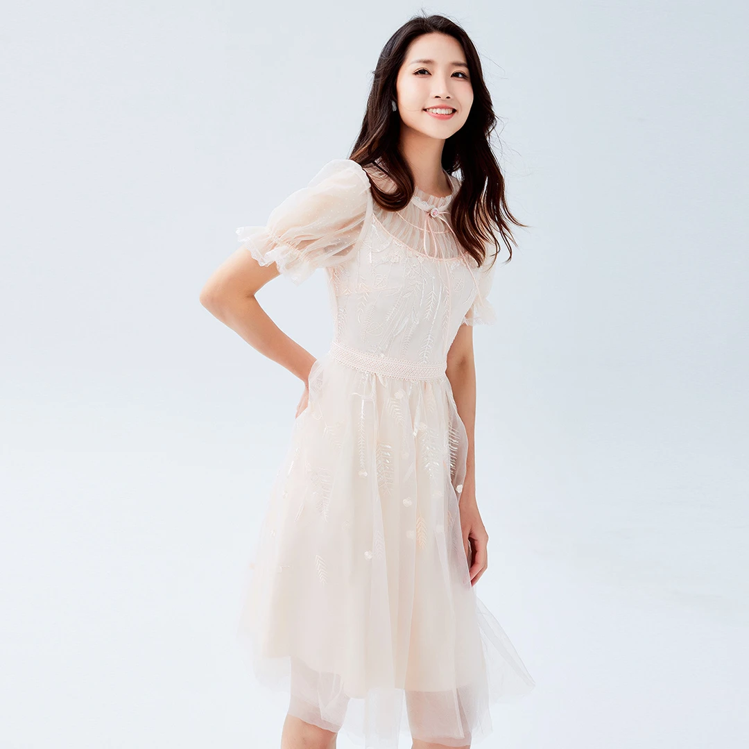 【诗语专属】EVA OUXIU/伊华欧秀浪漫连衣裙32WAQ3265